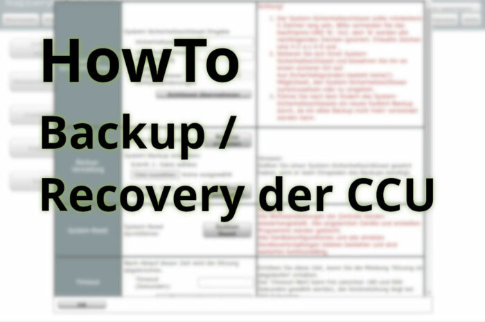 CCU: Backup und Recovery