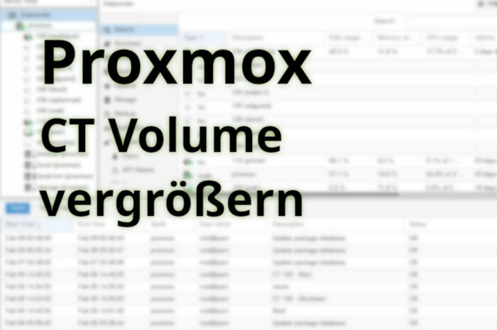 Proxmox: CT Volume vergrößern